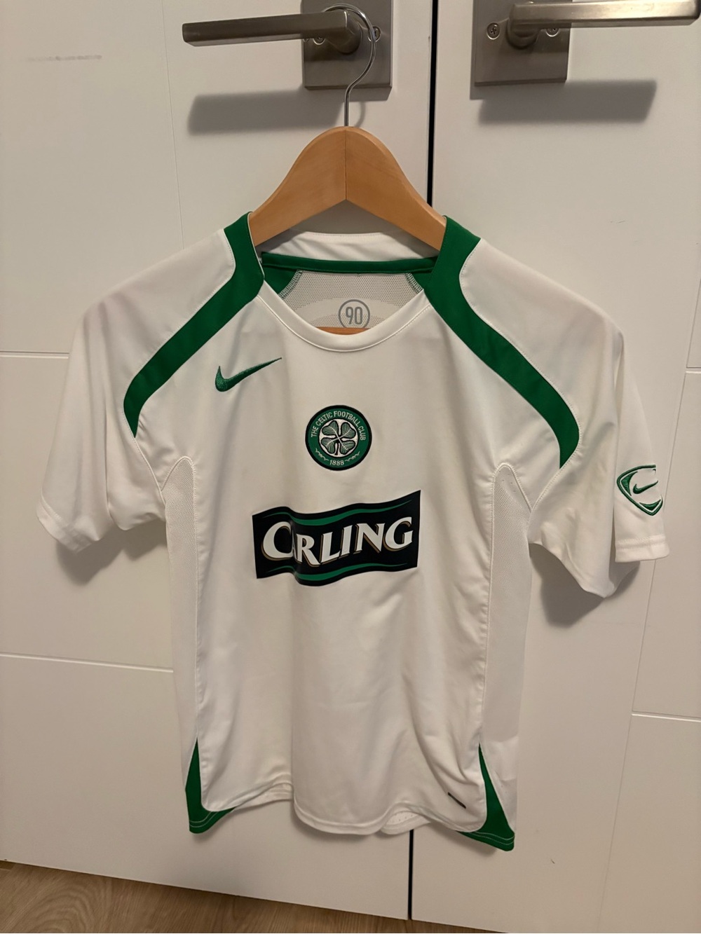 Nike White and Green Football Jersey